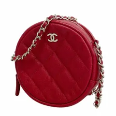 シャネル(Chanel) シャネル ショルダーバッグ マトラッセ チェーンショルダー キャビアスキン レッド レディース