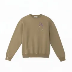 14d13 Dior HOMME  CACTUS JACK ディオールオム カクタスジャック オーバーサイズ ロゴトレーナー ペイント加工 クルーネック ロゴ刺繍 283J679A0531 Lサイズ ブラウン カーキ系 コットン メンズo07tのサムネイル