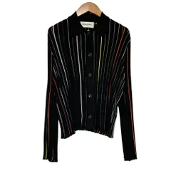 美品 SONIA RYKIEL ソニアリキエル CHEMISE リブニットシャツ サイズ38 ブラック レディース 古着 中古 USEDのサムネイル