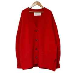 美品 ADAWAS アダワス ULTRA FINE MERINO CARDIGAN ウールニットカーディガン ADWS-301-46 Free レッド レディース 古着 中古 USEDのサムネイル