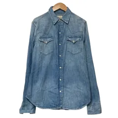 美品 DENIM&SUPPLY POLO RALPH LAUREN デニムアンドサプライ ポロラルフローレン デニムウエスタンシャツ M ブルー レディース 古着 中古 USED