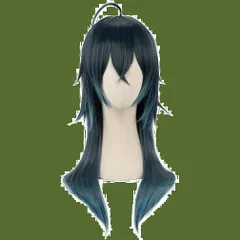 ウィッグ 紺色 コスプレ 水色 グラデーション ロングストレートヘア 耐熱 変装用 コスチューム小物 パーティー LAOBAO 仮装 ハロウィン お祭り イベント cosplay wig
