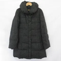 良品 m's select エムズセレクト ツイード ダウンコート サイズ38 グレー レディース 古着 中古 USEDのサムネイル