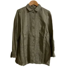 美品 MACKINTOSH マッキントッシュ ピンタック リネン シャツ サイズ38 カーキ レディース 古着 中古 USEDのサムネイル