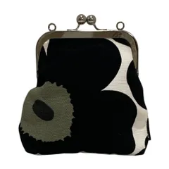 良品 Marimekko マリメッコ ウニッコ ガマ口 ポシェット ショルダーバッグ ブラック レディース 古着 中古 USED