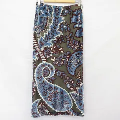 良品 24AW ETRO エトロ ペイズリー ベロア ロングスカート 242-WRFA0040-99JJD03 サイズ42 ブルー レディース 古着 中古 USEDのサムネイル