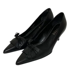 良品 LAUREN RALPH LAUREN ローレンラルフローレン フリンジ ポインテッドトゥ パンプス サイズ6 23cm ブラック レディース 古着 中古 USEDのサムネイル