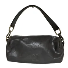 良品 HIROFU ヒロフ レザー ハンドバッグ グレー レディース 古着 中古 USED