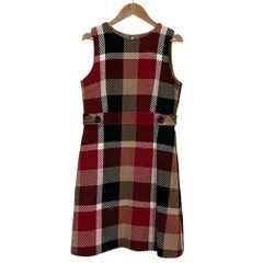 美品 BLUE LABEL CRESTBRIDGE ブルーレーベルクレストブリッジ チェック柄 ノースリーブワンピース 38 マルチカラー レディース 古着 中古 USED