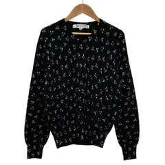 美品 COMME des GARCONS COMME des GARCONS コムデギャルソン コムコム Vネックニットセーター W10N004 サイズS ブラック レディース 古着 中古 USEDのサムネイル