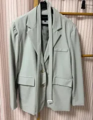 ブレーザー ベルト付き シングルジャケット ミントグレー メイサム