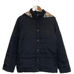 良品 BURBERRY バーバリー ロンドン 裏地ノバチェック フーディー ダウンコート サイズ38 ブラック レディース 古着 中古 USED