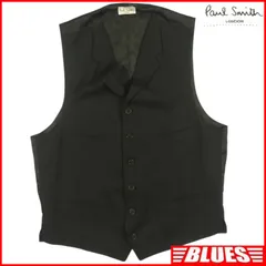 Paul Smith London ポールスミス ベスト ジレ XL 黒 ブラック ウール フォーマル メンズ ベストサイズXL一覧←SEULB屋着古← TY4398