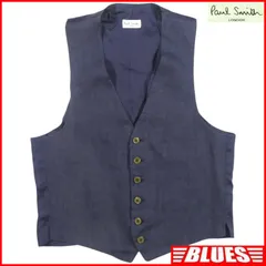Paul Smith London ポールスミス ベスト ジレ L 紺 ネイビー 麻 リネン メンズ ベストサイズL一覧←SEULB屋着古← TY4397のサムネイル