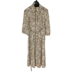 新品同様 DAKS ダックス チェック柄 シアーワンピース 38 ブラウン レディース 古着 中古 USEDのサムネイル