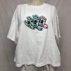 ムラサキスポーツ別注 サンタクルーズ スクリーミングハンド3連ロゴ フロントプリントTシャツ クロップド丈 ショート丈 ゆったりめボックスシルエット Mのサムネイル