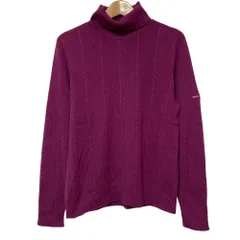 美品 BURBERRY GOLF バーバリーゴルフ タートルネック ケーブルニット セーター L パープル レディース 古着 中古 USEDのサムネイル