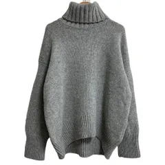 美品 GALERIE VIE ギャルリーヴィー ファインウール タートルネックプルオーバー ニット セーター サイズS グレー レディース 古着 中古 USED