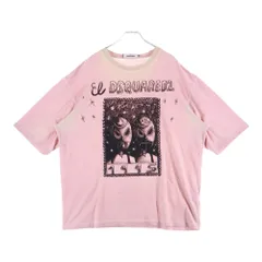 DSQUARED2 (ディースクエアード) 26SS フロントデザインプリント クルーネック 半袖Tシャツカットソー ピンク S71GD1555 D20035