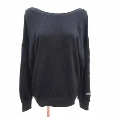 チャンピオン CHAMPION カットソー ボートネック 長袖 M 紺 ネイビー /YK