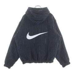 NIKE (ナイキ) ×STUSSY STRIPED WOOL JACKET ステューシー ストライプ フーデッドウールジャケット ブラック DR4023-010