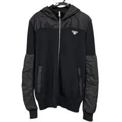 PRADA プラダ トライアングルロゴ ナイロン切り替え ジップアップパーカー UMG107 サイズ50 ブラック メンズ 【中古品】 22604K47のサムネイル