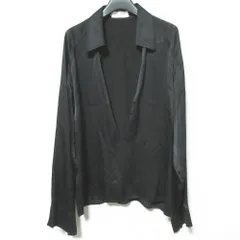 良品 SAINT LAURENT PARIS サンローランパリ シルク ヴァルーズシャツ プルオーバーブラウス 733571 サイズ37 175/92A ブラック レディース 古着 中古 USEDのサムネイル