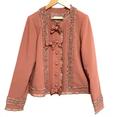 美品 PINK HOUSE ピンクハウス リボンモチーフ付きジャケット A2143FJ269 サイズ3（M) ピンク レディース 古着 中古 USEDのサムネイル