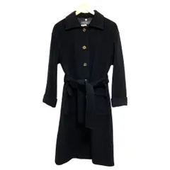 美品 Salvatore Ferragamo サルヴァトーレフェラガモ ヴィンテージ ウールカシミヤ ベルテッドコート サイズ40 ブラック レディース 古着 中古 USEDのサムネイル