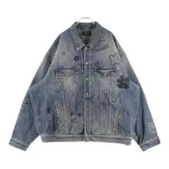BALENCIAGA (バレンシアガ) Distressed Graffiti Decoration Denim Jacket ダメージ加工 スパンコール装飾 グラフィティデニムジャケット インディゴのサムネイル