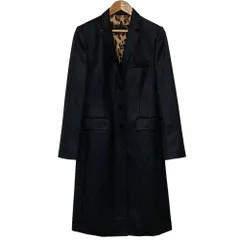 美品 DOLCE & GABBANA ドルチェ＆ガッバーナ 裏地レオパード柄 ウールギャバジン チェスターコート サイズ40 ダークグレー レディース 古着 中古 USEDのサムネイル