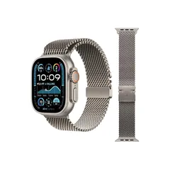 【新品】 For Apple Watch バンド ミラネーゼループ パラシュートスタイルのバックル 49mm 46mm 45mm 44mm 42mm アップルウォッチバンド メッシュ 無段階調節 オシャレ ステンレス鋼 メンズ アップルウォッチUltra3 0