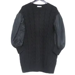 美品 24SS MaxMara マックスマーラ ドッキングケーブルニット チュニックセーター Mサイズ ブラック レディース 古着 中古 USED