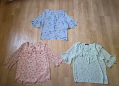 (新品)ライトブルー、アプリコット、ライトグリーン ブラウス 3点 まとめ売り