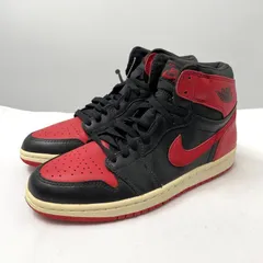 【中古】【デッドストック】NIKE AIR JORDAN 1 RETRO Bred （2001） サイズ25.5cm 136066-061 変色あり スニーカー ナイキ エアジョーダン1[17]