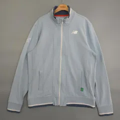 ニューバランス New Balance ロゴ ライン バイカラー トラックジャケット ライトブルー XL
