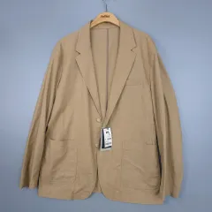 新品) スパオ SPAO リネン セットアップ ジャケット ベージュ XXL (110)