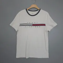 トミーヒルフィガー Tommy Hilfiger ロゴ プリンティング 半袖Tシャツ 白 S