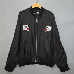 SUPER COMMA B 刺繍ブルゾン ブラック L