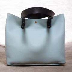 新作 ハンドメイド 本革鞄 シュリンク型押し オパールブルー 新品 未 