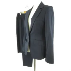ヒルトン HILTON スーツ 3点セット ジャケット 長袖 パンツ スカート 紺 5 7 *T231