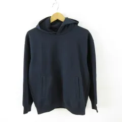 ユニクロ UNIQLO スウェット オーバーサイズ プルパーカ 長袖 紺 M *A88