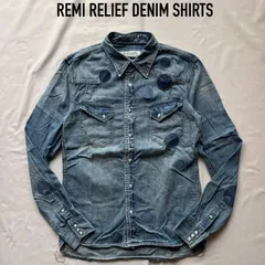REMI RELIEF レミレリーフ　デニムシャツ　ウエスタンシャツ　スタッズ　リペア　加工　Lサイズ　日本製