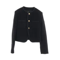セリーヌ CELINE ノーカラージャケット シャスール ブクレツイード ウール ジャケット レディース Used Aのサムネイル