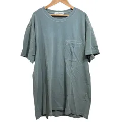 STONE ISLAND ストーンアイランド 半袖 鹿の子Tシャツ カットソー 3XL ライトグリーン メンズ 古着 中古 USED