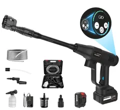 ☆新品☆【2024初登場】 高圧洗浄機 コードレス 充電式 6in1ノズル2段階水圧モード調整可能バッテリー残量表示可能 洗車機 PSE認証済み 15000mAh 高性能 自吸式 噴射距離10M 家庭用 750W 持ち運び便利 収納ケース付き b3b8b2c2