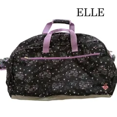 エル　ELLE　ナイロン　ブラックピンク　ボストンバッグ　大容量　斜め掛けのサムネイル