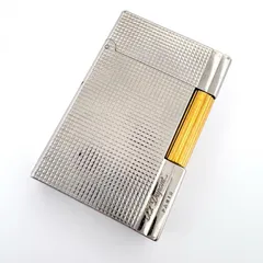 【着火未確認】Dupont ギャッツビー シルバー ゴールド ライター フランス製 鑑定済み 正規品 デュポン 開閉音ありのサムネイル