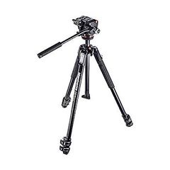 [Used] Manfrotto MK190X3-2W 190 Aluminum 3 Section Tripod Kit with MHXPRO-2W Fluid Head (Black)