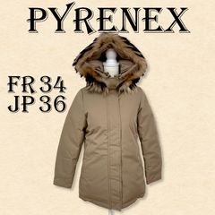 PYRENEX ピレネックス ボルドージャケットフードワッペン付き ファー 